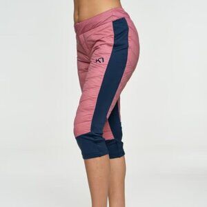 EUC - down puffer 3/4 pants - L Kari Traa Eva High Waist Capri - navy/pink